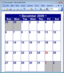 Excel Calendar