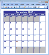 Click for free printable Word Calendar files