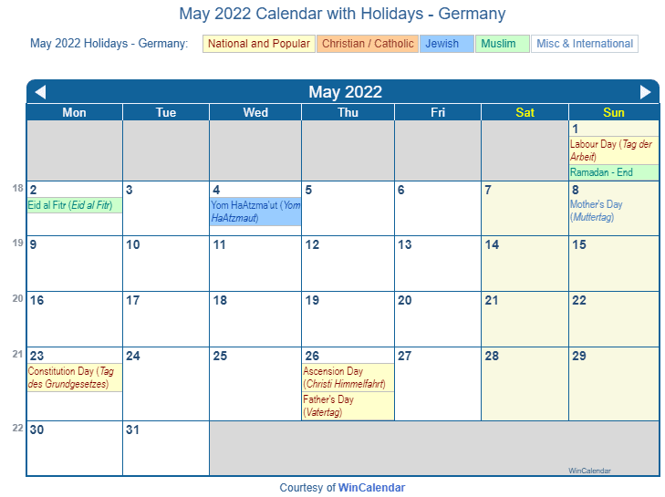 print friendly may 2022 germany calendar for printing