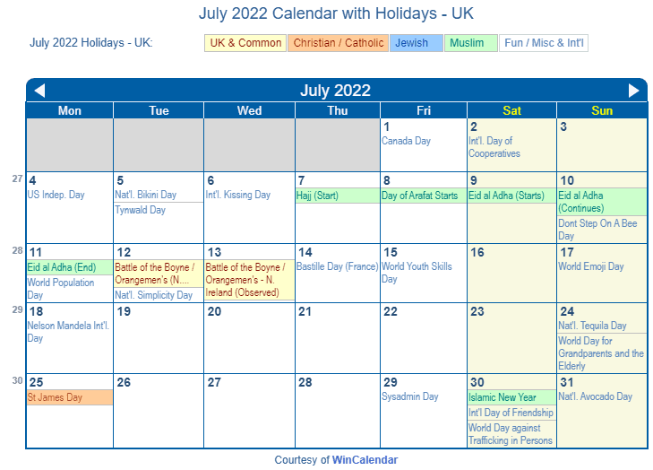 print friendly july 2022 uk calendar for printing