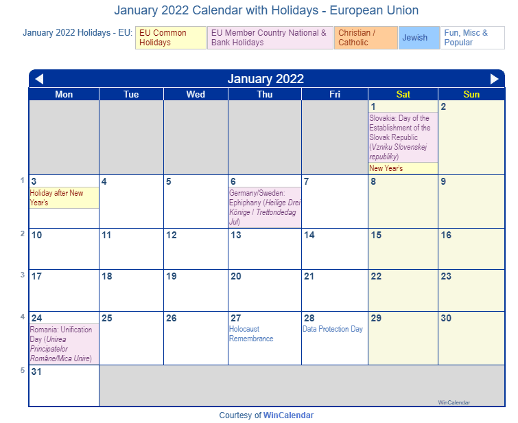 print friendly january 2022 eu calendar for printing