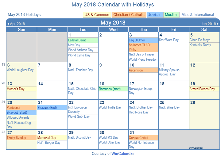 free printable daily schedule for may 2018