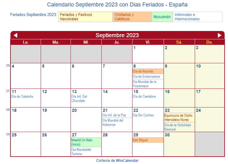 Calendario Septiembre 2023 Para Imprimir España 1513