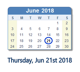 June 21, 2018 Date in History: News, Social Media & Day Info